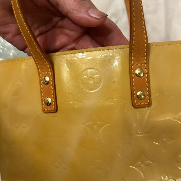 Louis Vuitton Bag Reade Monogram Vernis Pm Yellow/Gold Patent Leather Tote Small - Picture 9 of 13